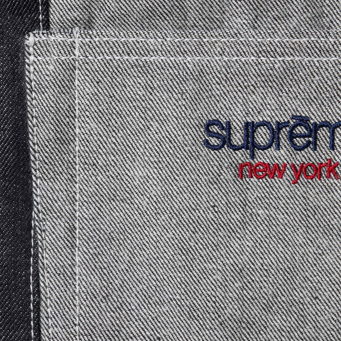 Supreme Paneled Stripe Baggy Jean (SS25) - Rigid Indigo - $198