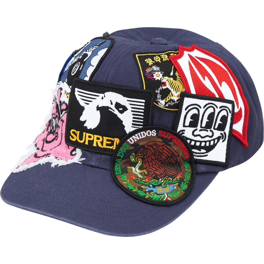 Supreme Patches 6-Panel (SS25) - Navy - $88