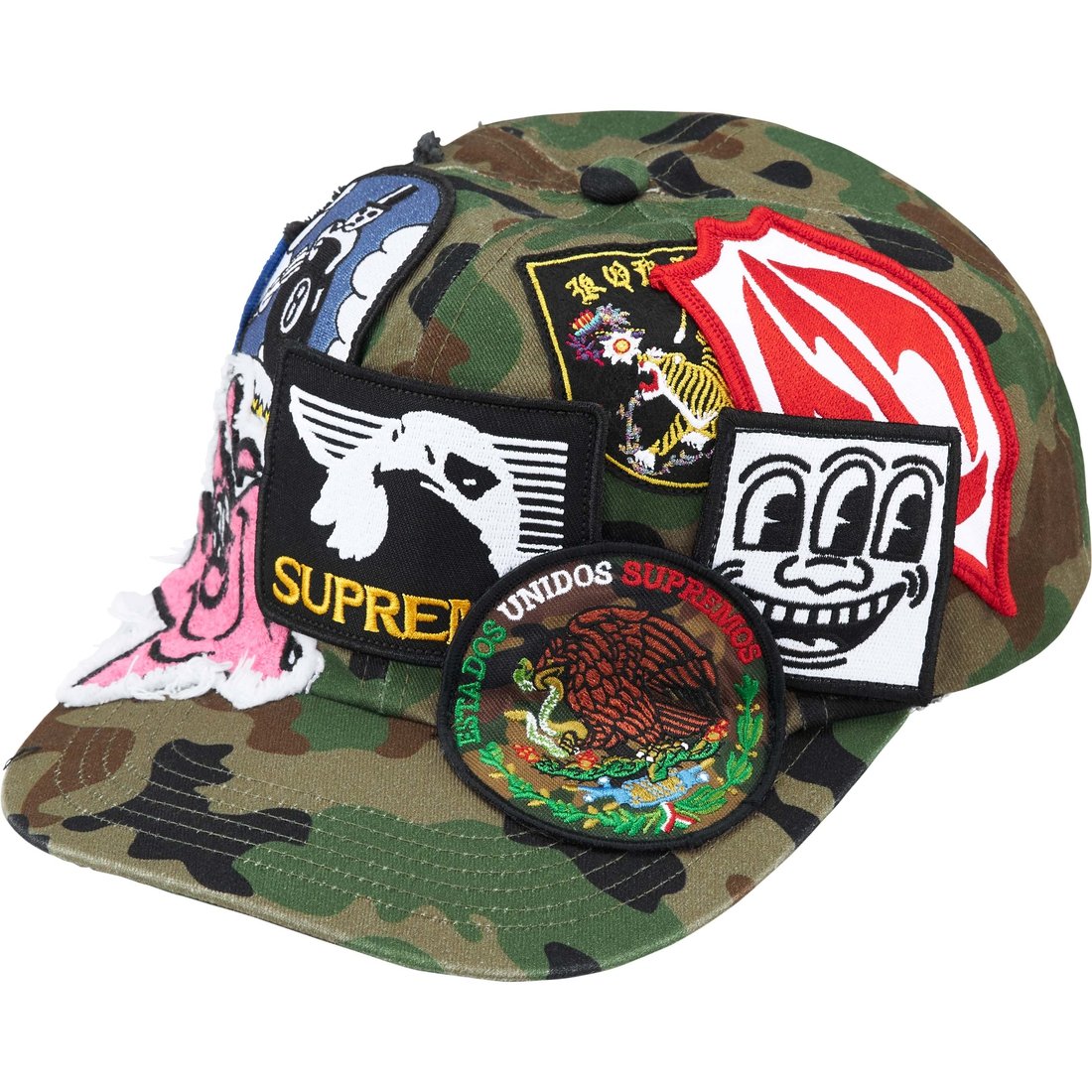 Supreme Patches 6-Panel (SS25) - Olive Camo - $88