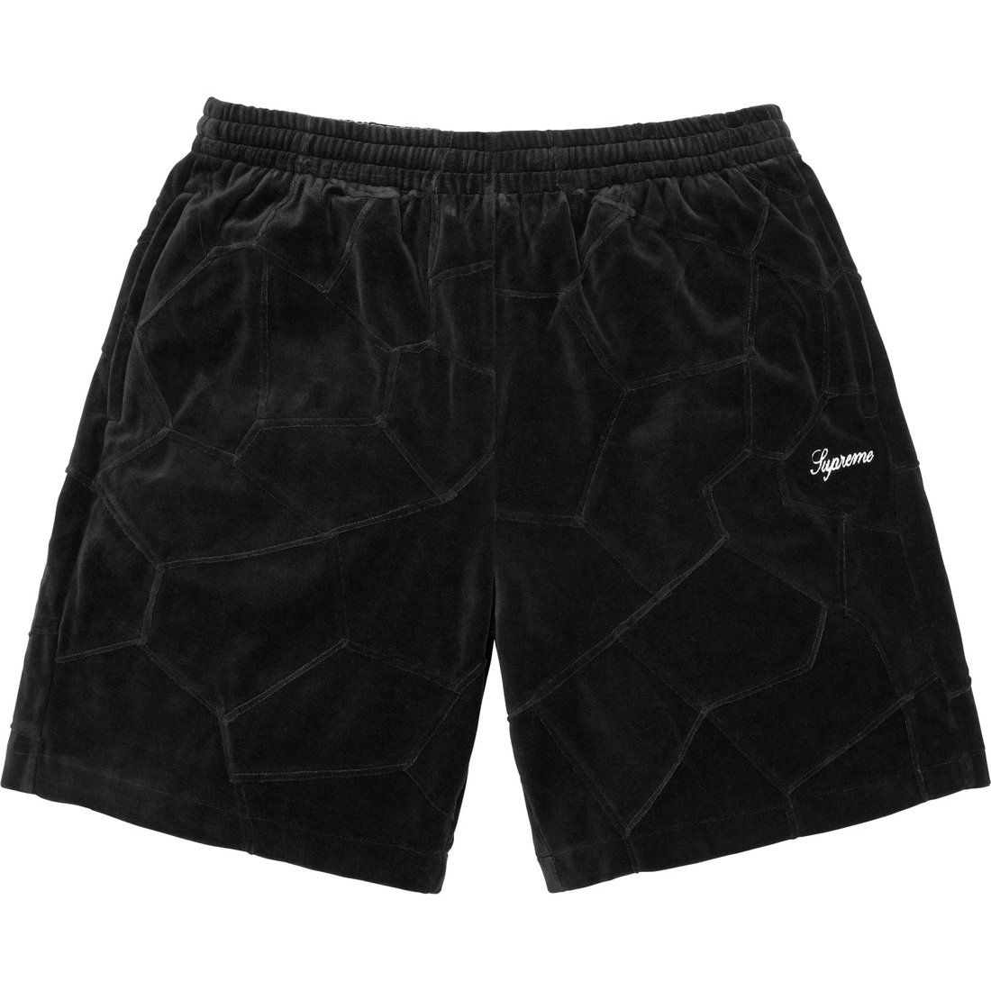 Supreme Patchwork Velour Short (SS25) - Black - $138