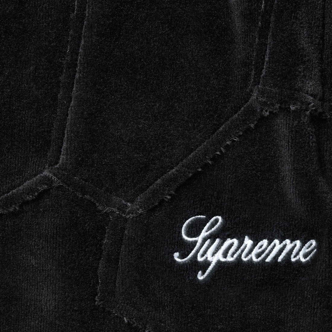 Supreme Patchwork Velour Short (SS25) - Black - $138