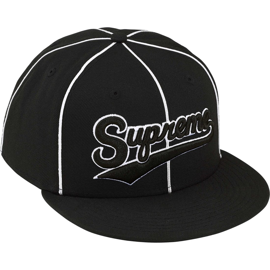 Supreme Piping Script Logo New Era (SS25) - Black - $54