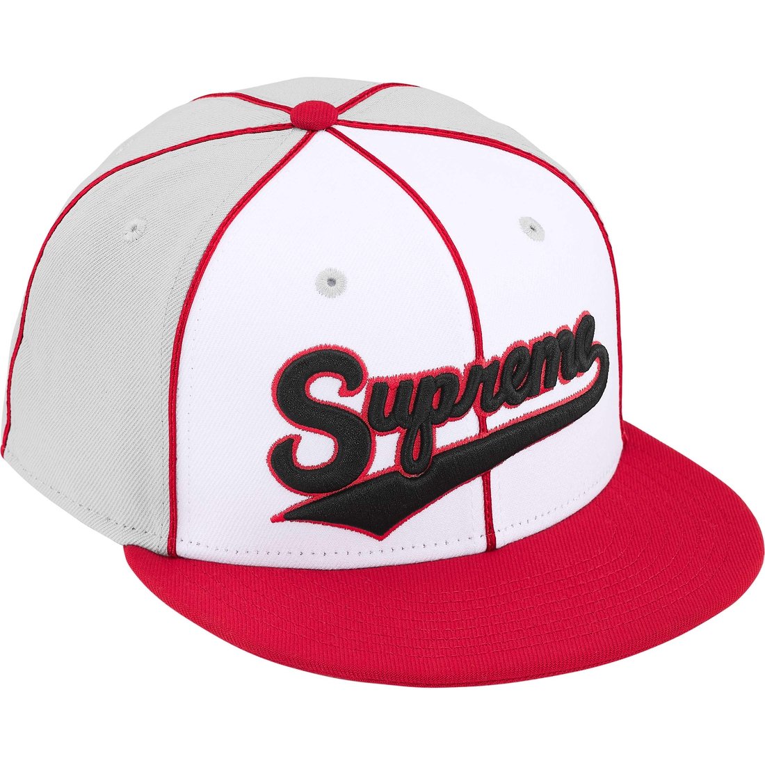 Supreme Piping Script Logo New Era (SS25) - Grey - $54