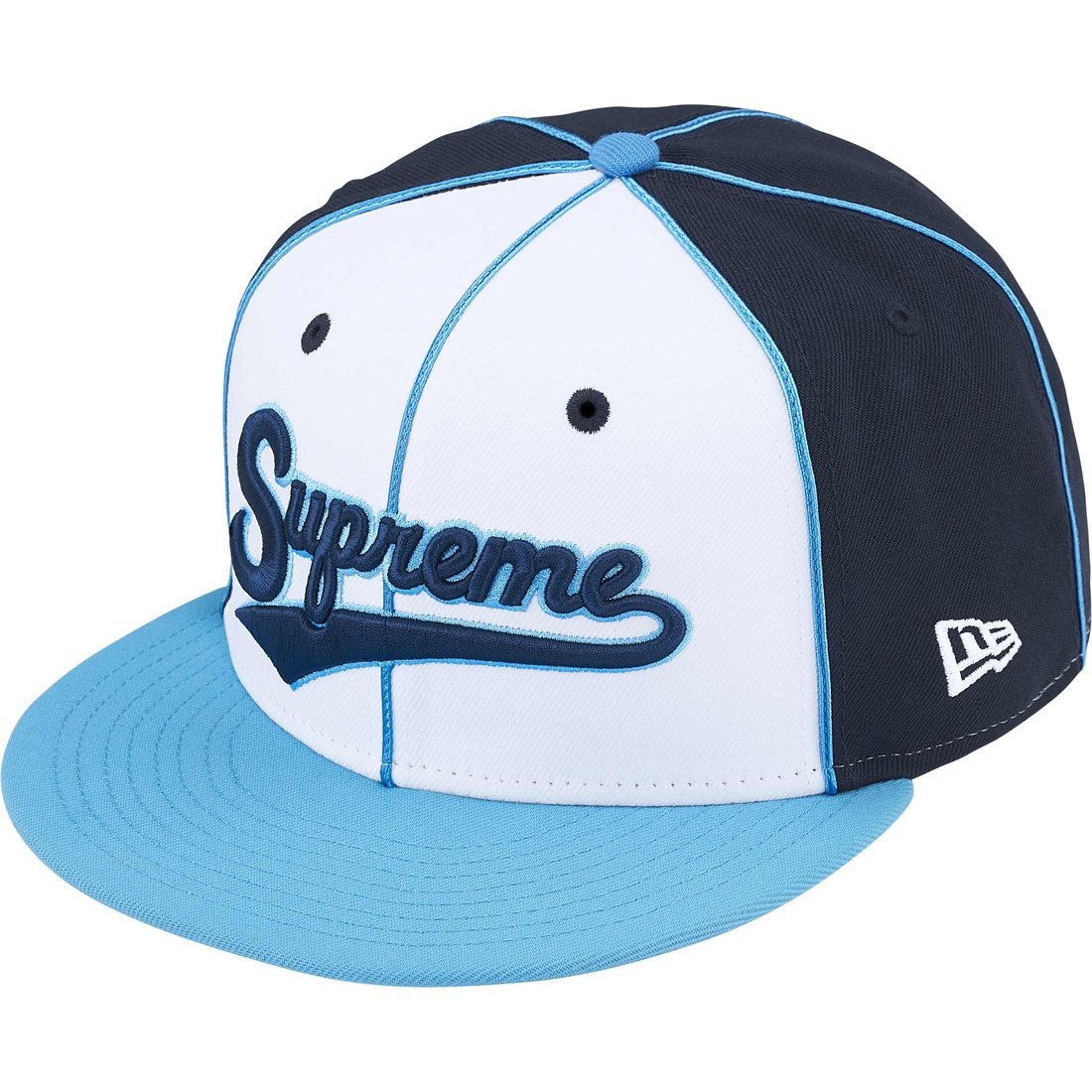 Supreme Piping Script Logo New Era (SS25) - Navy - $54