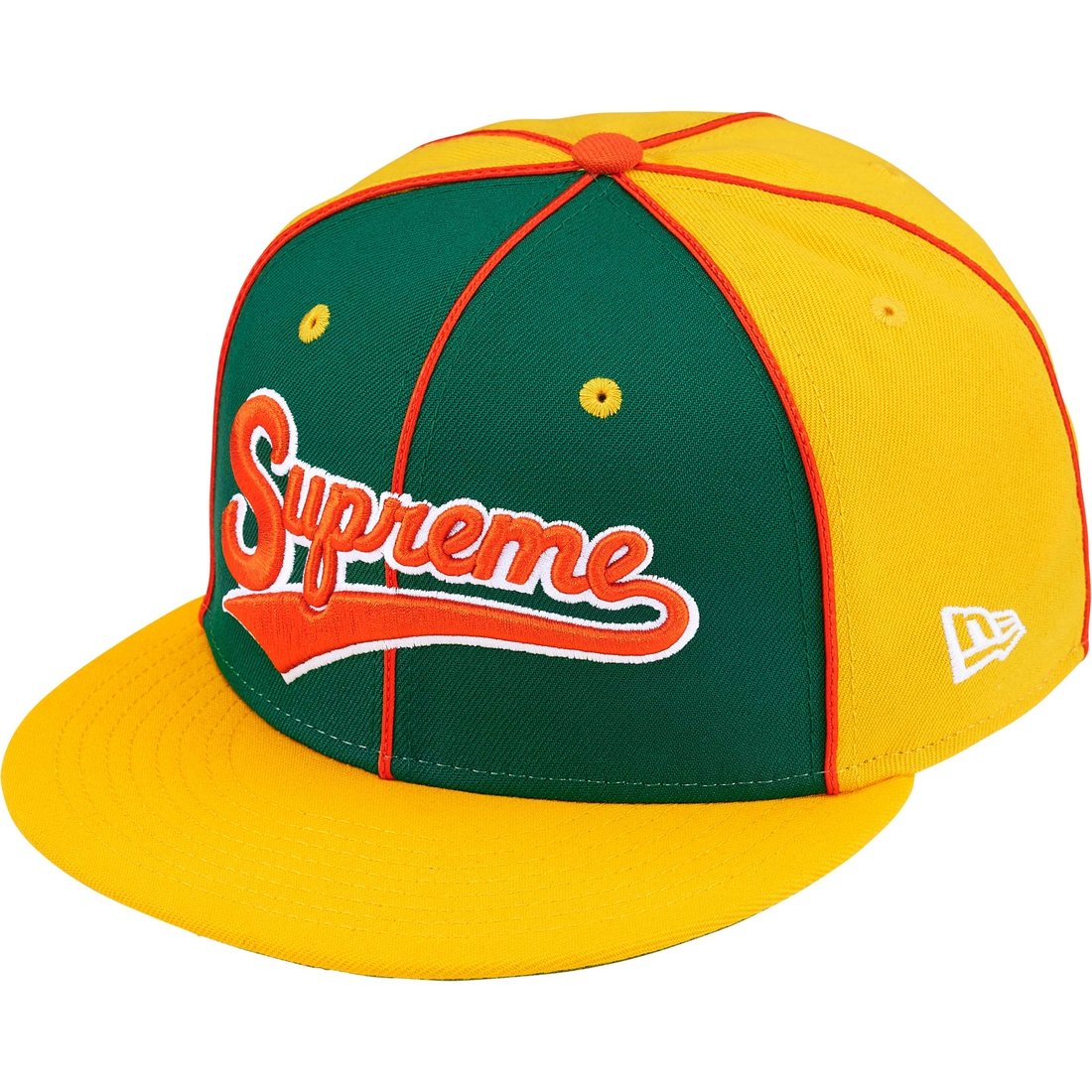 Supreme Piping Script Logo New Era (SS25) - Yellow - $54