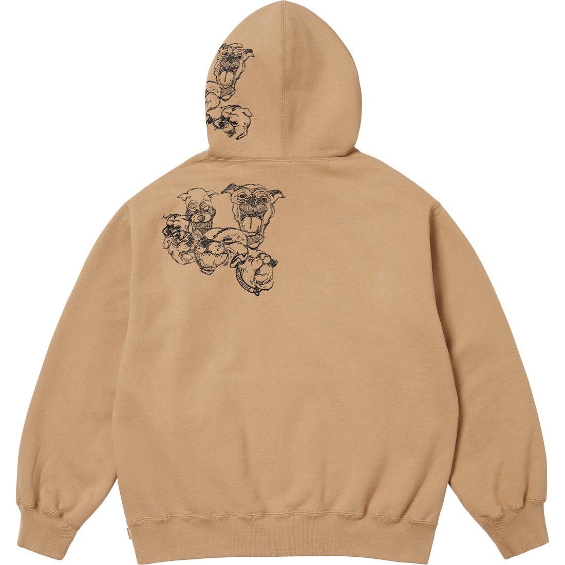 Supreme Pitbulls Embroidered Hooded Sweatshirt (SS25) - Light Tan - $168