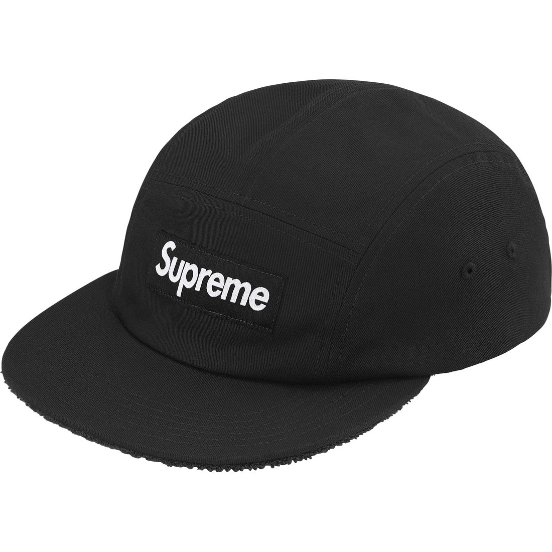 Supreme Reversible Terry Camp Cap (SS25) - Black - $54