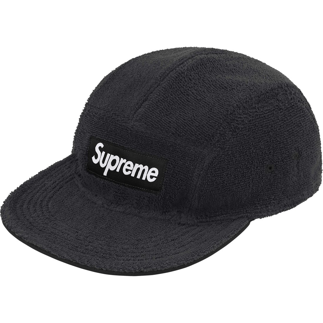 Supreme Reversible Terry Camp Cap (SS25) - Black - $54