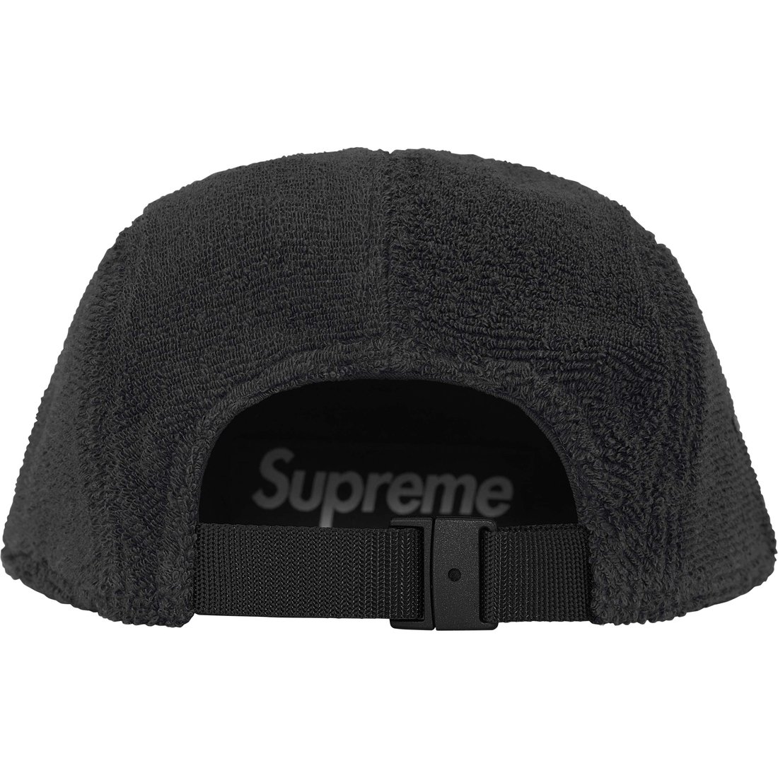 Supreme Reversible Terry Camp Cap (SS25) - Black - $54