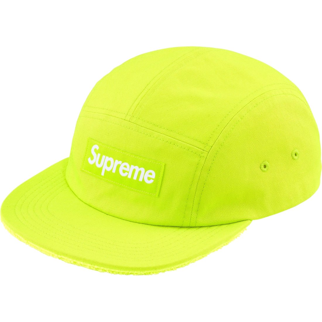 Supreme Reversible Terry Camp Cap (SS25) - Fluorescent Yellow - $54