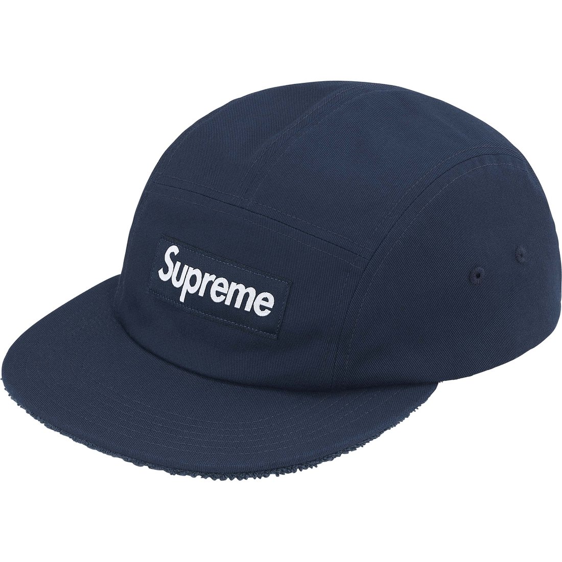 Supreme Reversible Terry Camp Cap (SS25) - Navy - $54