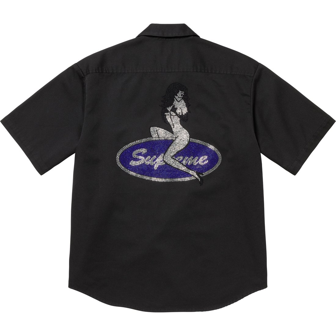 Supreme Rhinestone Pin Up S S Work Shirt (SS25) - Black - $158