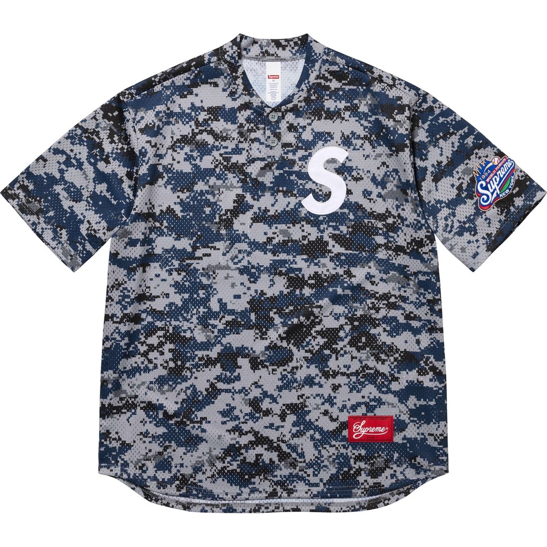 Supreme S Logo Baseball Henley (SS25) - Digi Camo - $118