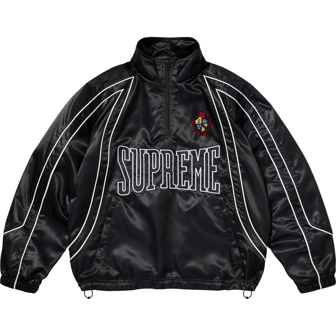 Supreme Satin Piping Pullover (SS25) - Black - $198