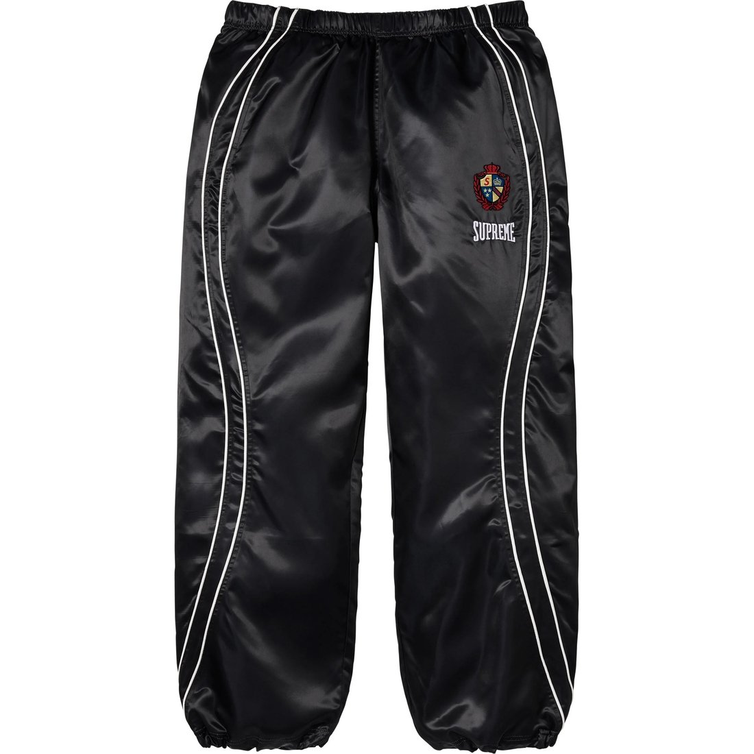 Supreme Satin Track Pant (SS25) - Black - $158
