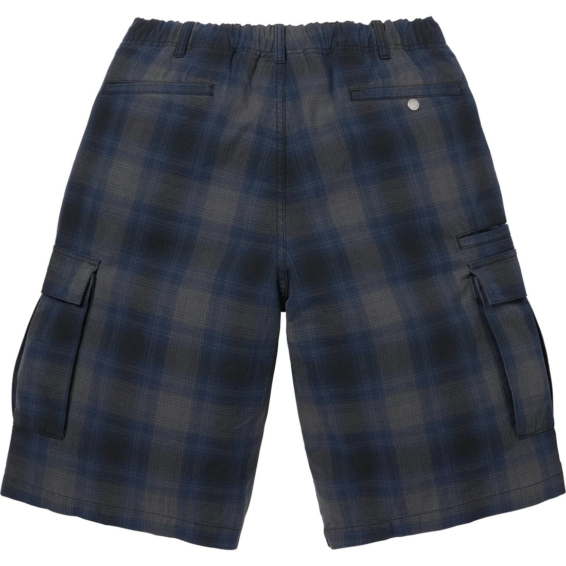 Supreme Shadow Plaid Cargo Short (SS25) - Black - $138