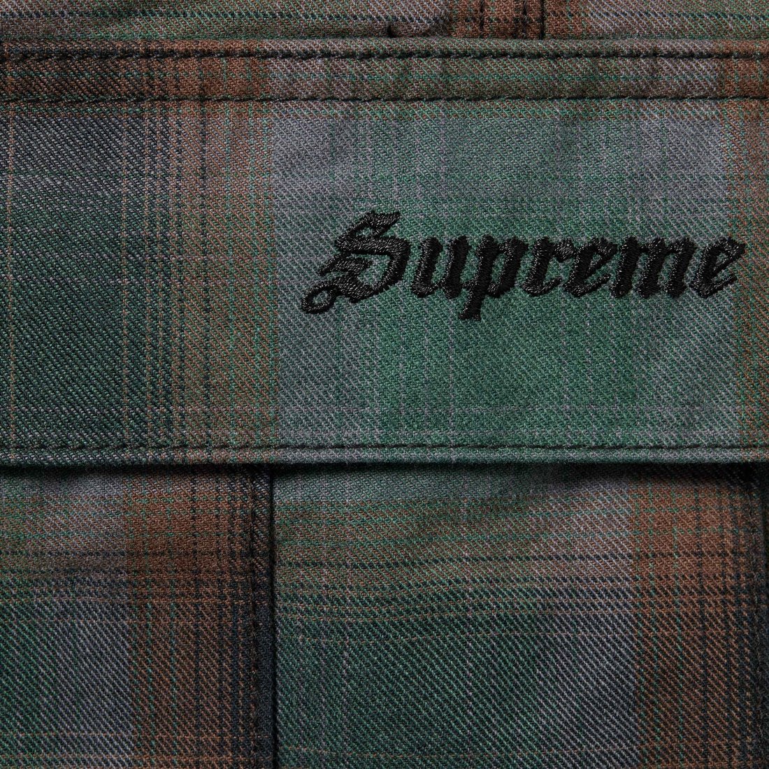 Supreme Shadow Plaid Cargo Short (SS25) - Green - $138