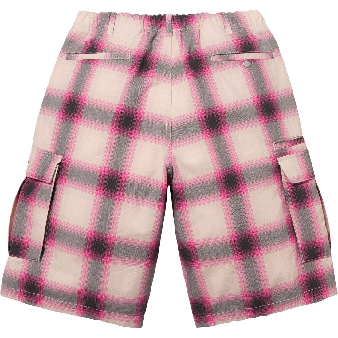 Supreme Shadow Plaid Cargo Short (SS25) - Pink - $138