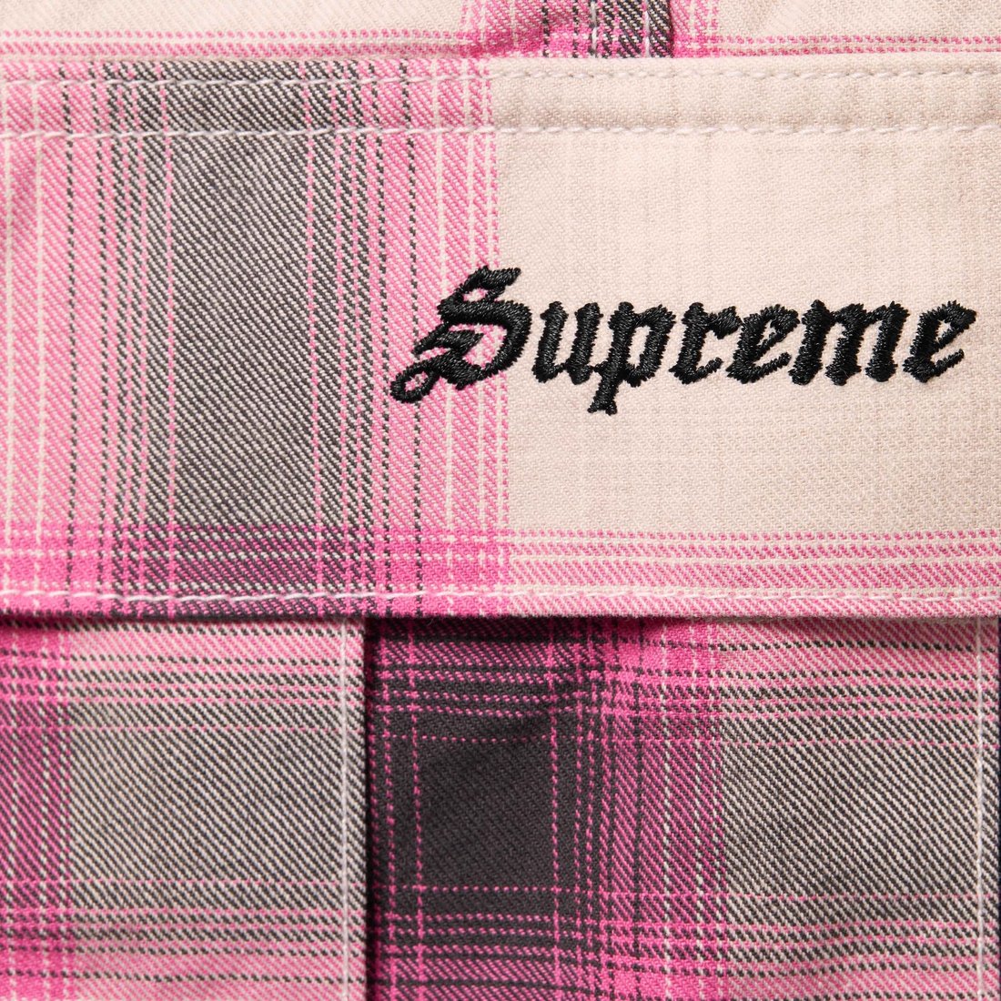 Supreme Shadow Plaid Cargo Short (SS25) - Pink - $138