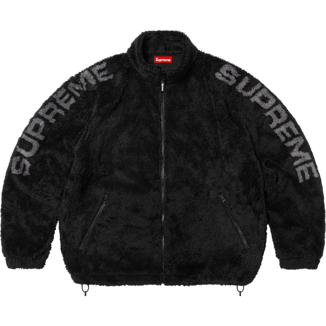 Supreme Shoulder Logo Fleece Jacket (SS25) - Black - $178