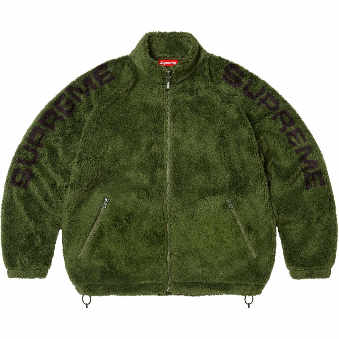 Supreme Shoulder Logo Fleece Jacket (SS25) - Green - $178