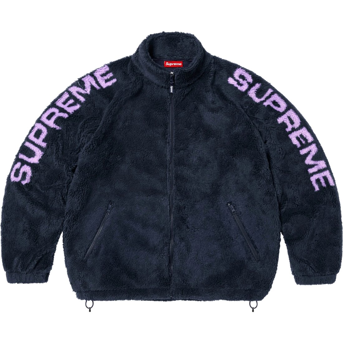 Supreme Shoulder Logo Fleece Jacket (SS25) - Navy - $178