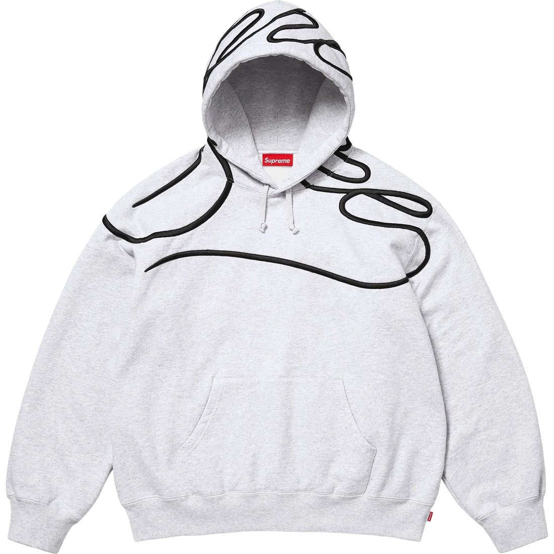 Supreme Shoulder Script Hooded Sweatshirt (SS25) - Ash Grey - $168