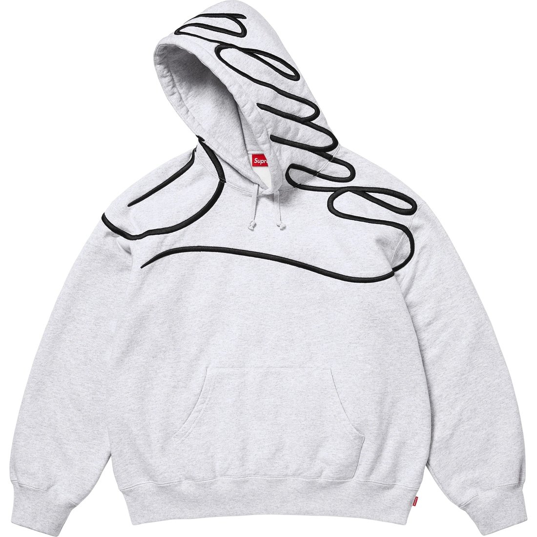 Supreme Shoulder Script Hooded Sweatshirt (SS25) - Ash Grey - $168