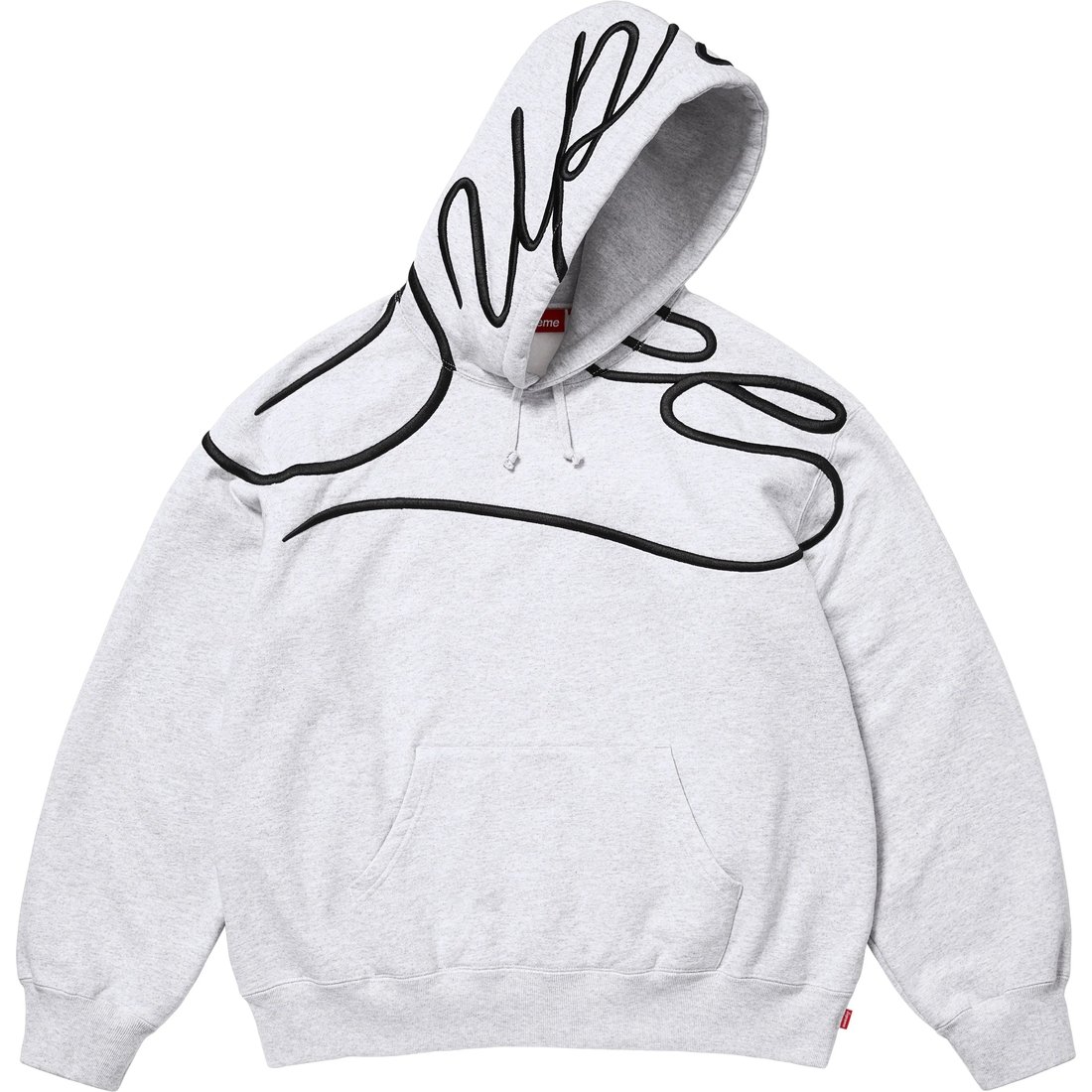 Supreme Shoulder Script Hooded Sweatshirt (SS25) - Ash Grey - $168