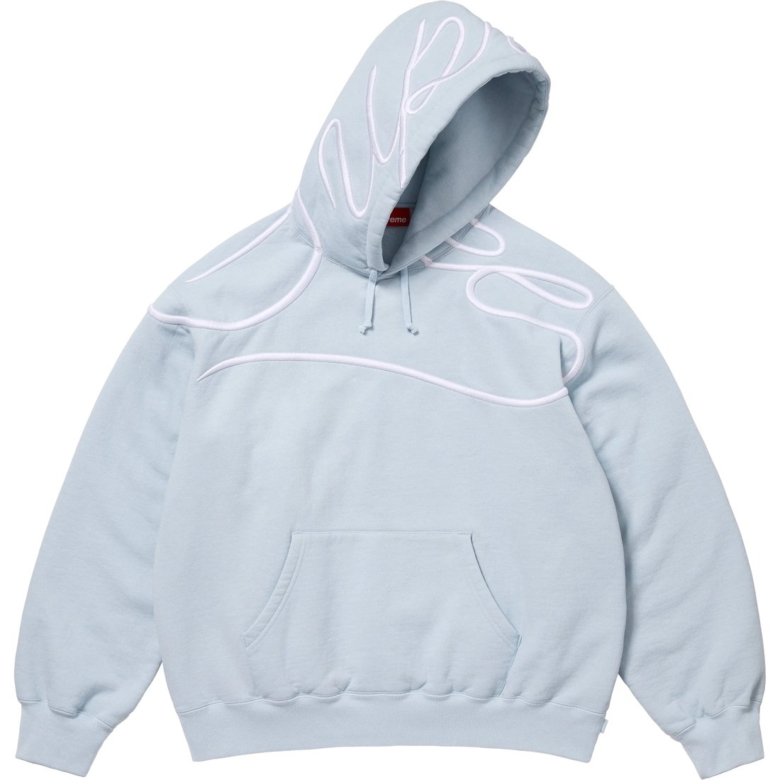 Supreme Shoulder Script Hooded Sweatshirt (SS25) - Light Blue - $168