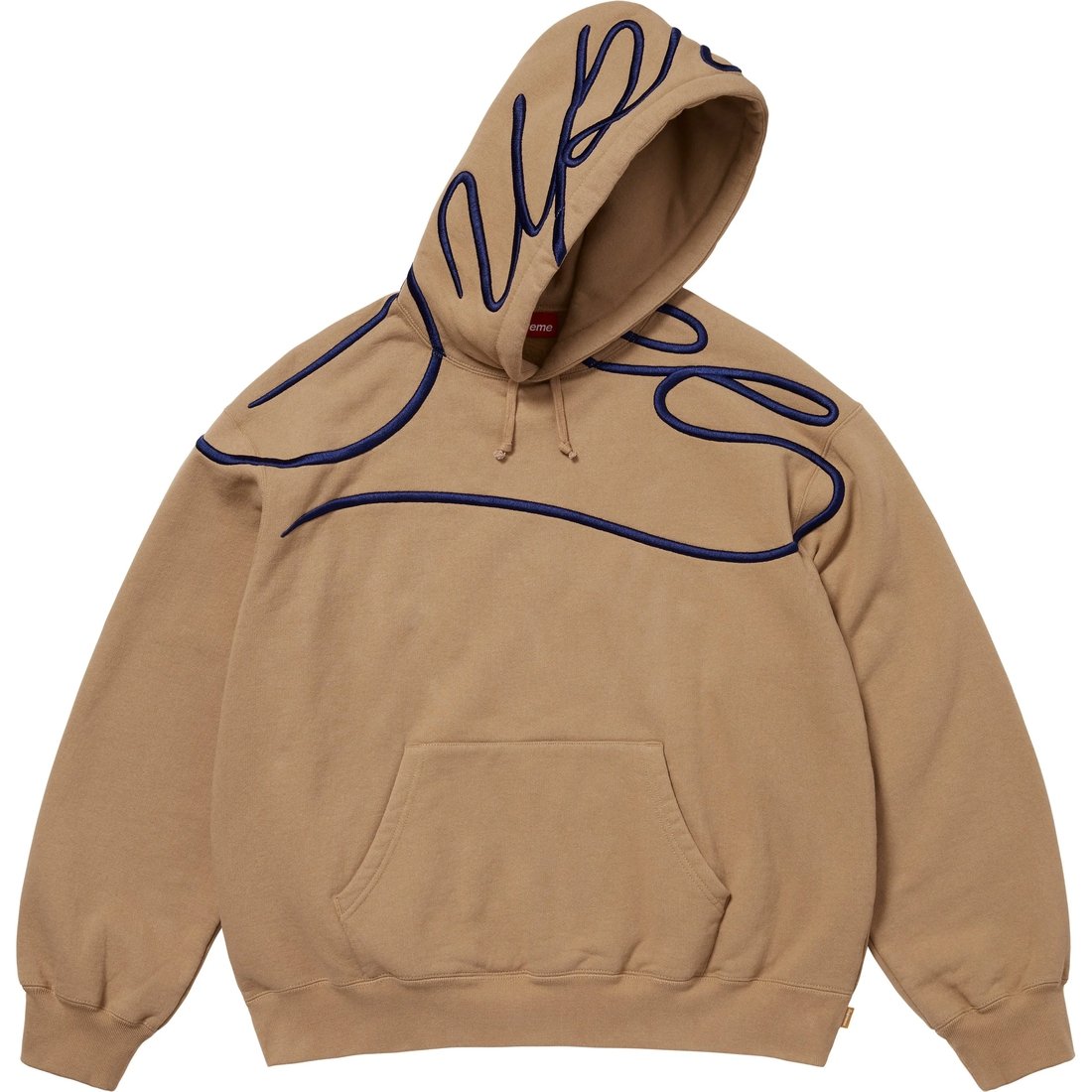 Supreme Shoulder Script Hooded Sweatshirt (SS25) - Light Tan - $168