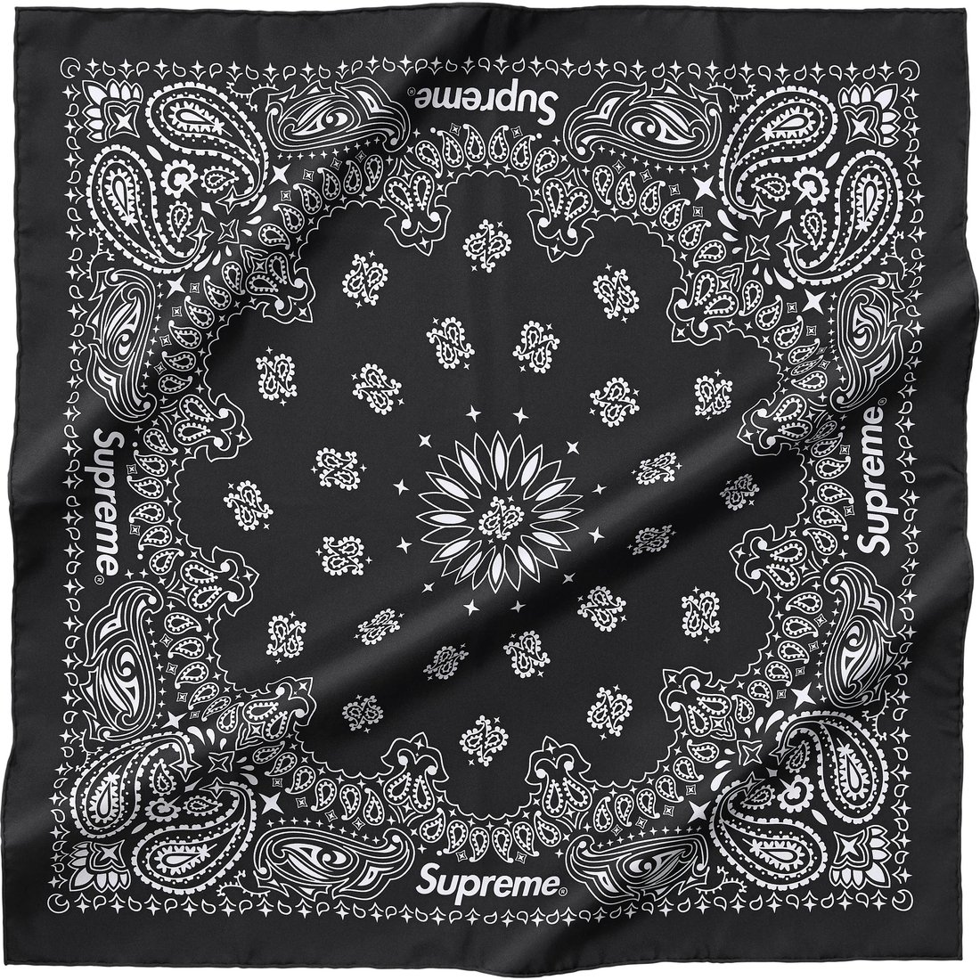 Supreme Silk Bandana (SS25) - Black - $148