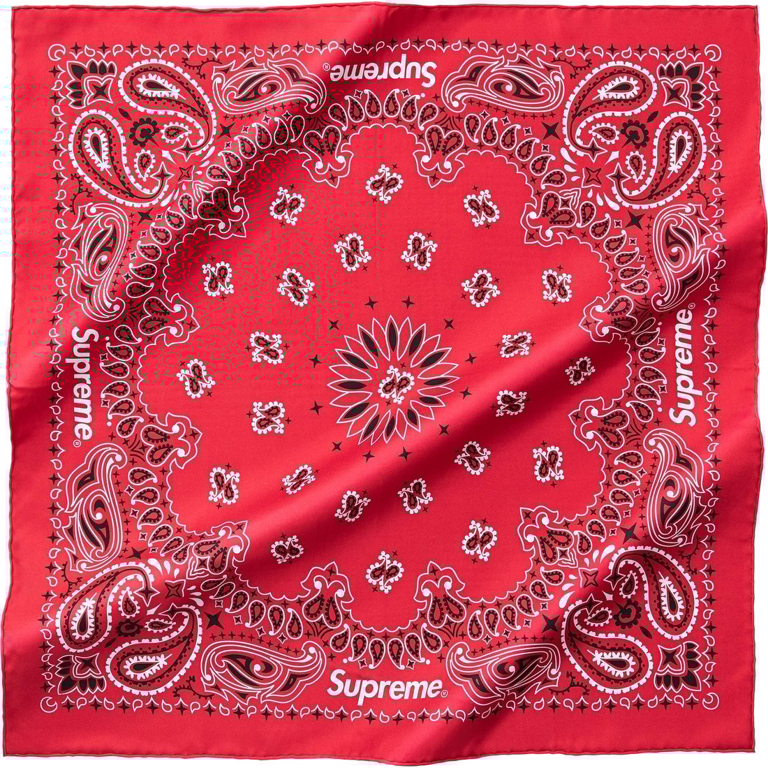 Supreme Silk Bandana (SS25) - Red - $148