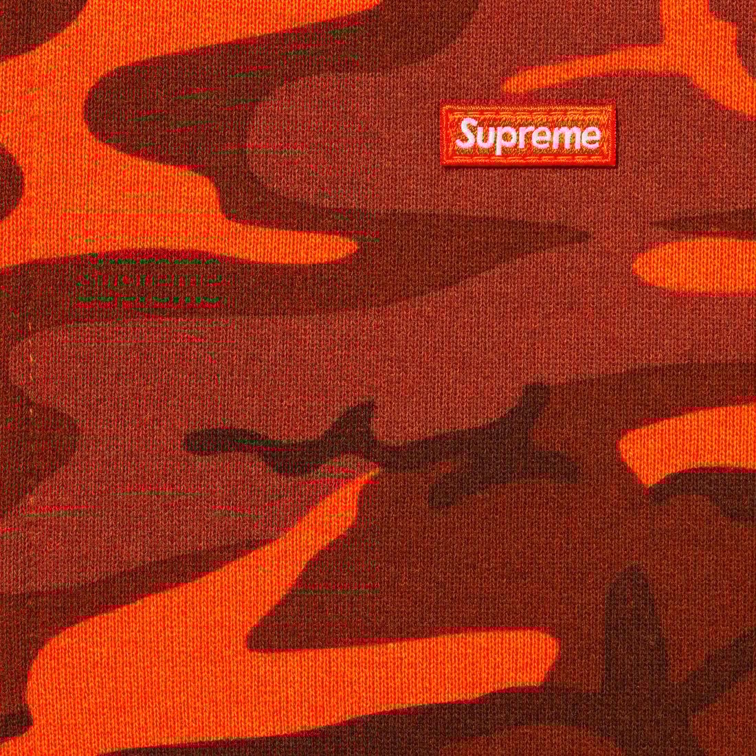 Supreme Small Box Zip Up Hooded Sweatshirt (SS25) - Bright Orange Camo - $168