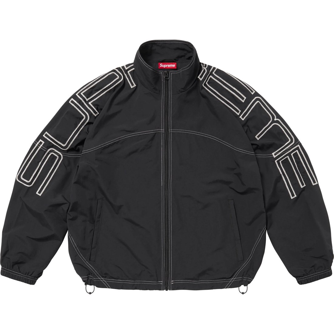 Supreme Spellout Embroidered Track Jacket (SS25) - Black - $178