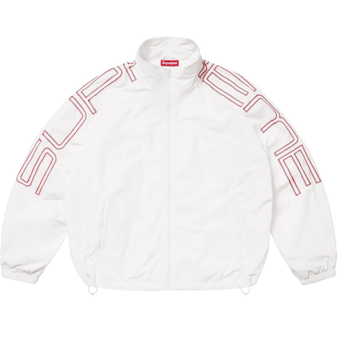 Supreme Spellout Embroidered Track Jacket (SS25) - White - $178