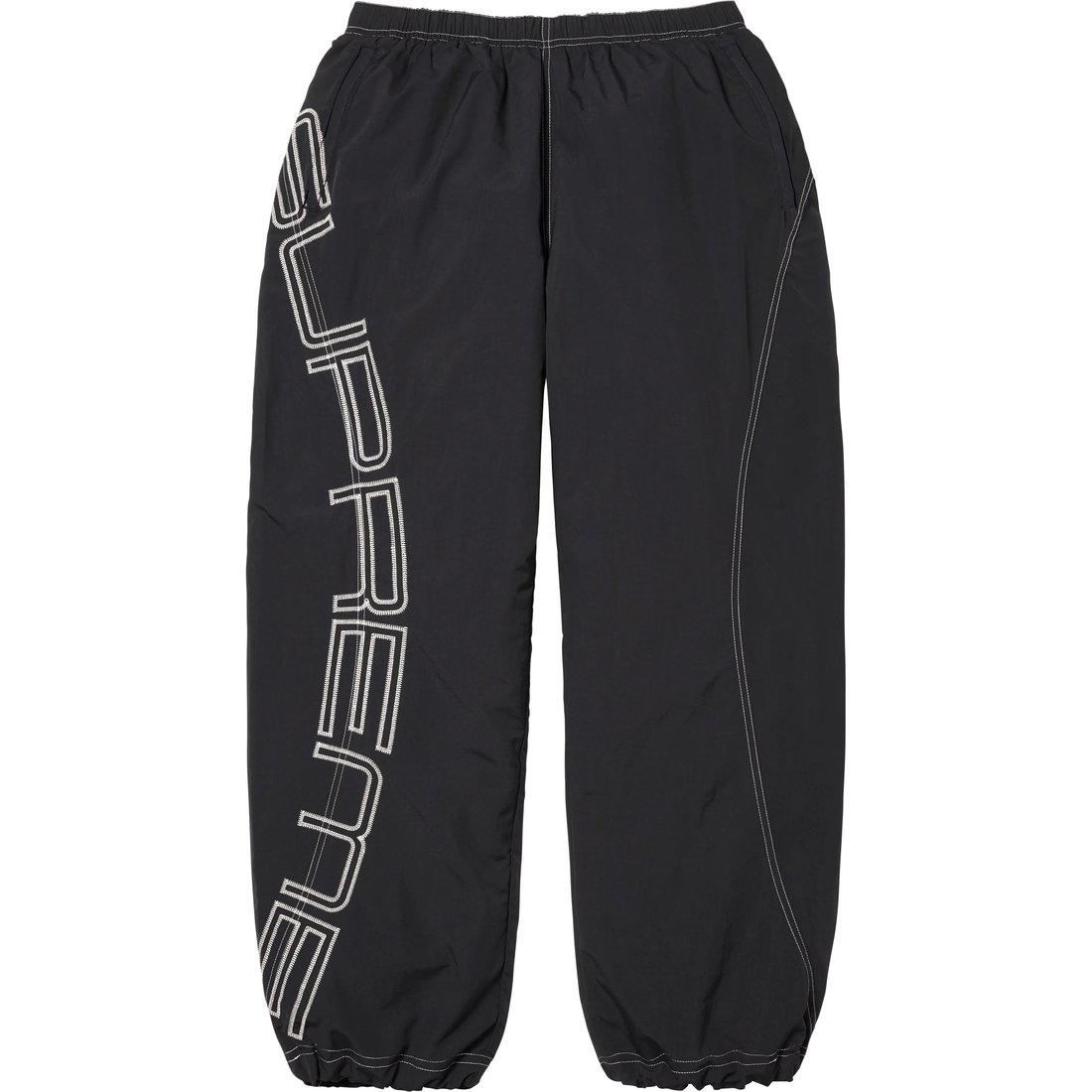 Supreme Spellout Embroidered Track Pant (SS25) - Black - $148