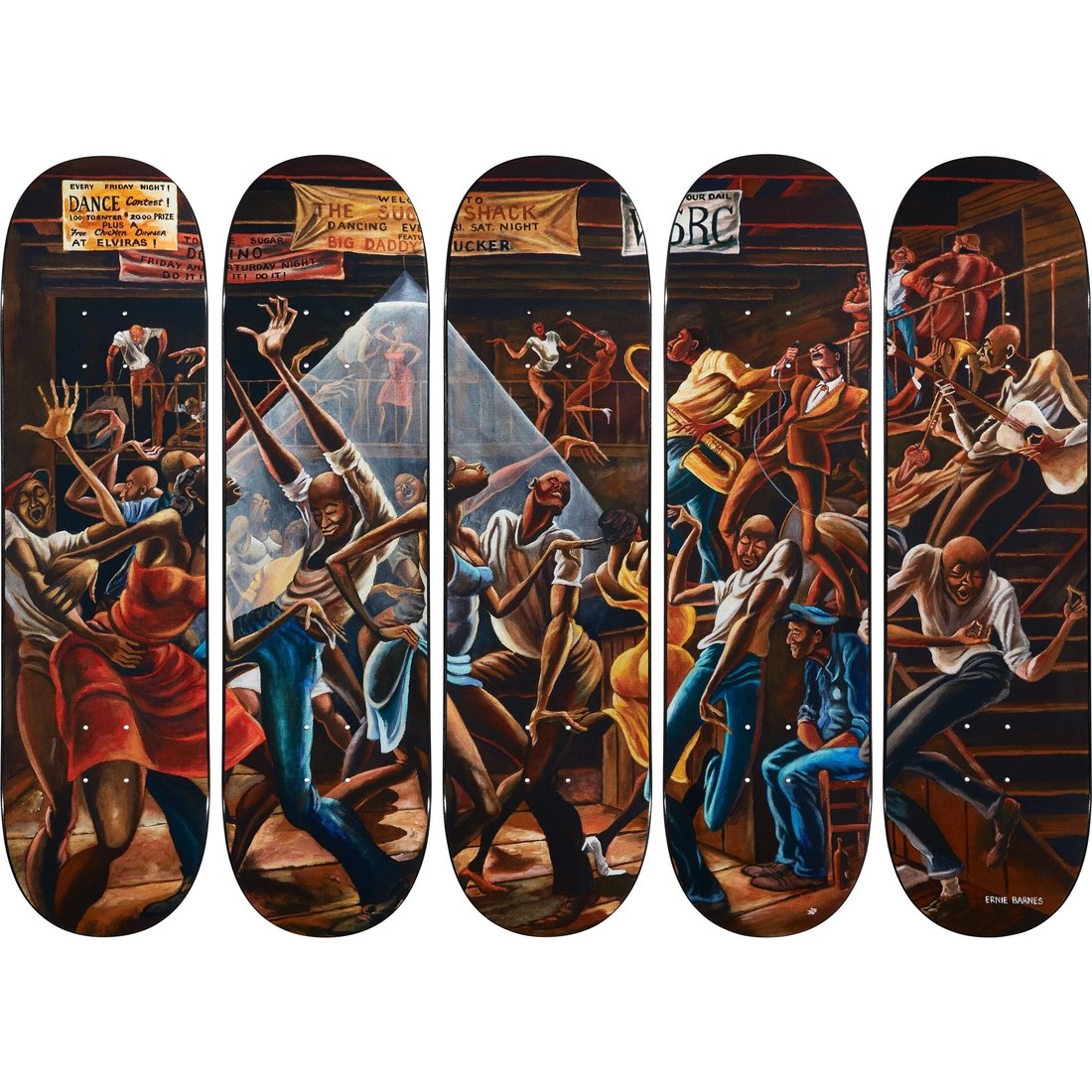 Supreme Supreme Ernie Barnes Skateboard (Set of 5) (SS25) - Multicolor - 8.375” x 32.5” - $398