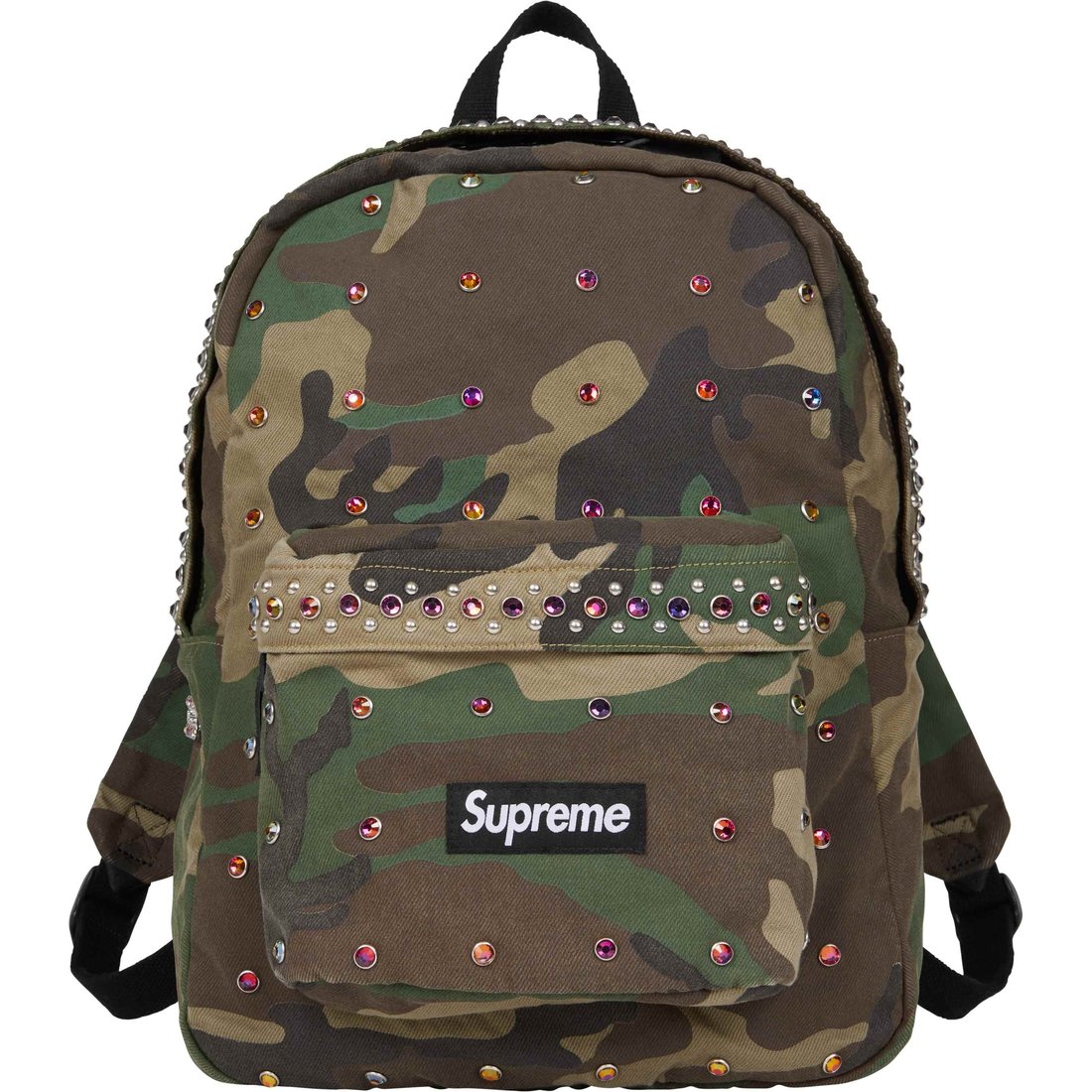 Supreme Supreme b.b. Simon Denim Backpack (SS25) - Woodland Camo - $298