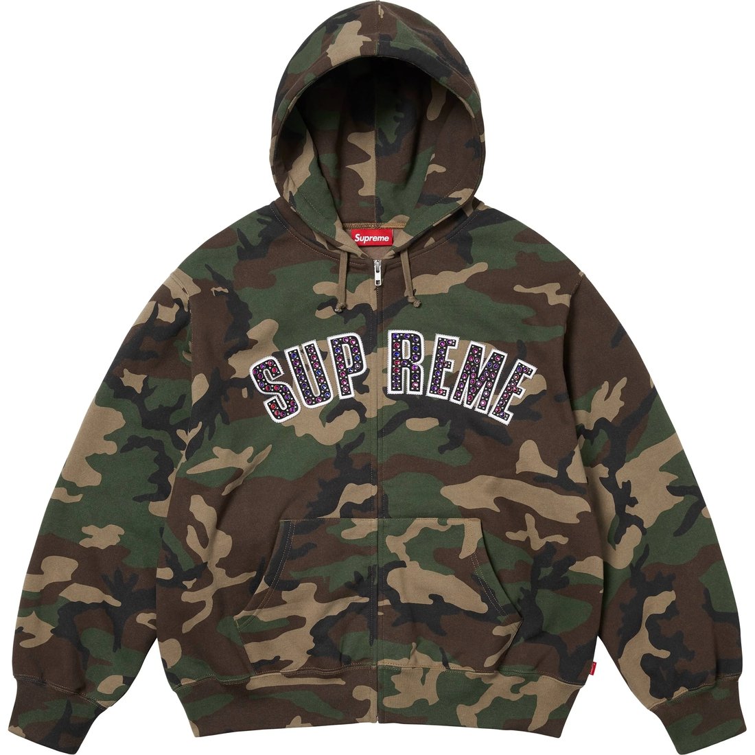 Supreme Supreme b.b. Simon Zip Up Hooded Sweatshirt (SS25) - Woodland Camo - $298