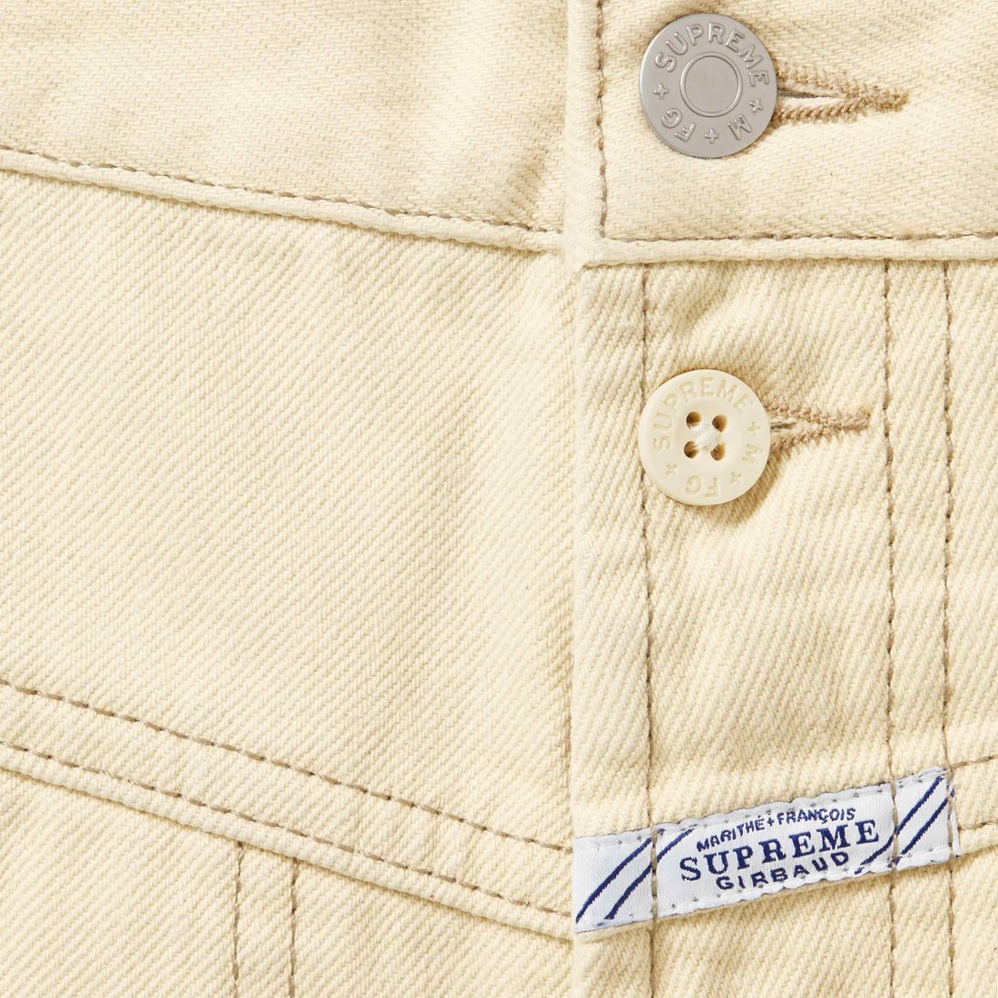 Supreme Supreme Marithé + François Girbaud X-Seam Baggy Jean (SS25) - Pale Yellow - $198