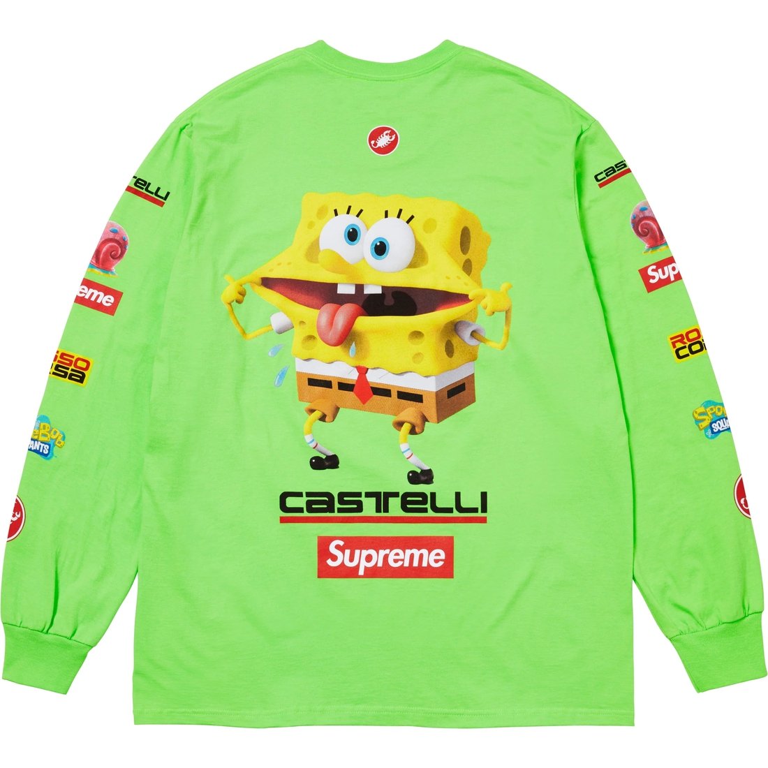 Supreme Supreme SpongeBob SquarePants Castelli Racing L S Tee (SS25) - Lime - $58