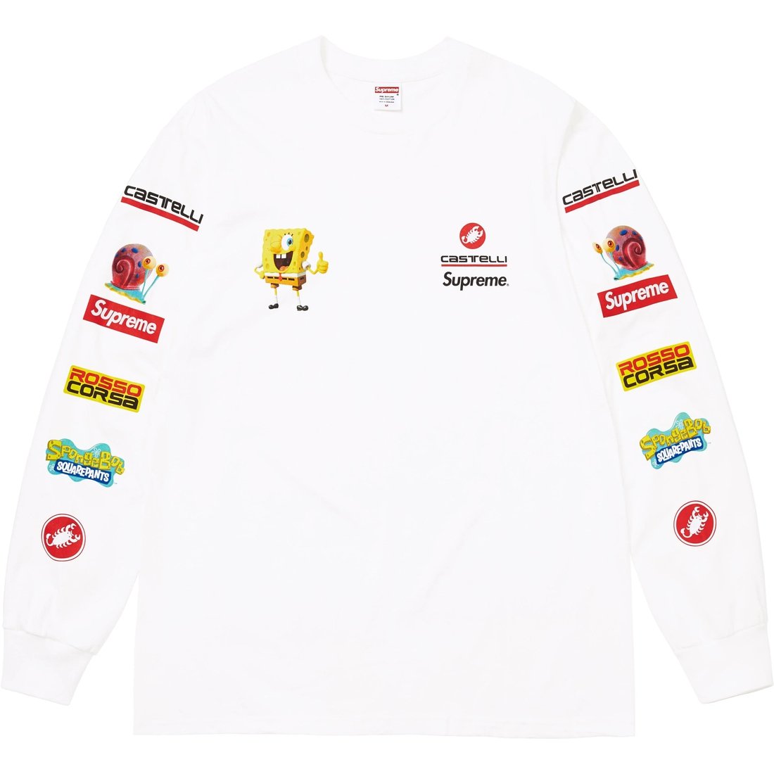 Supreme Supreme SpongeBob SquarePants Castelli Racing L S Tee (SS25) - White - $58