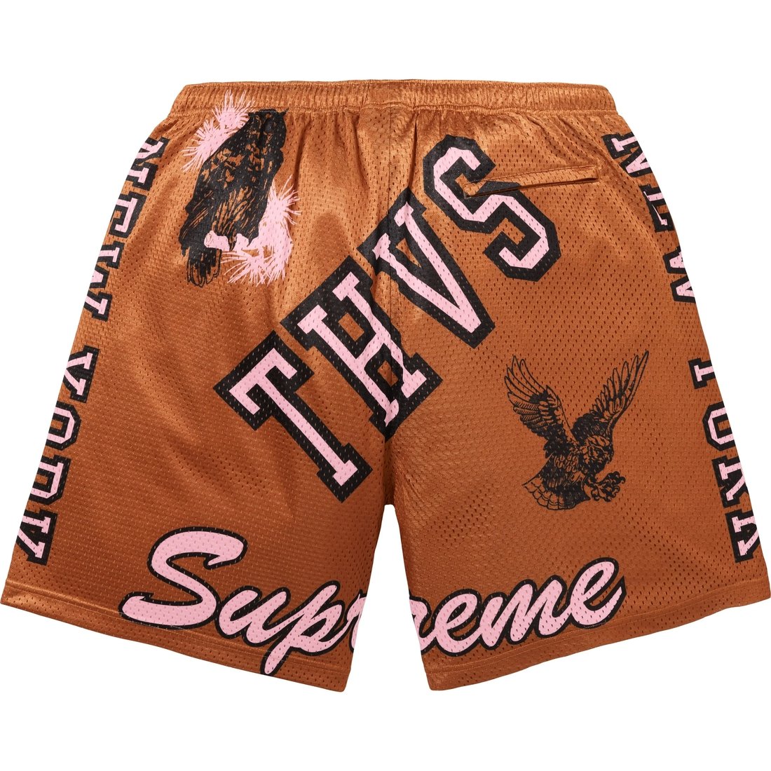 Supreme Varsity Mesh Short (SS25) - Rust - $110