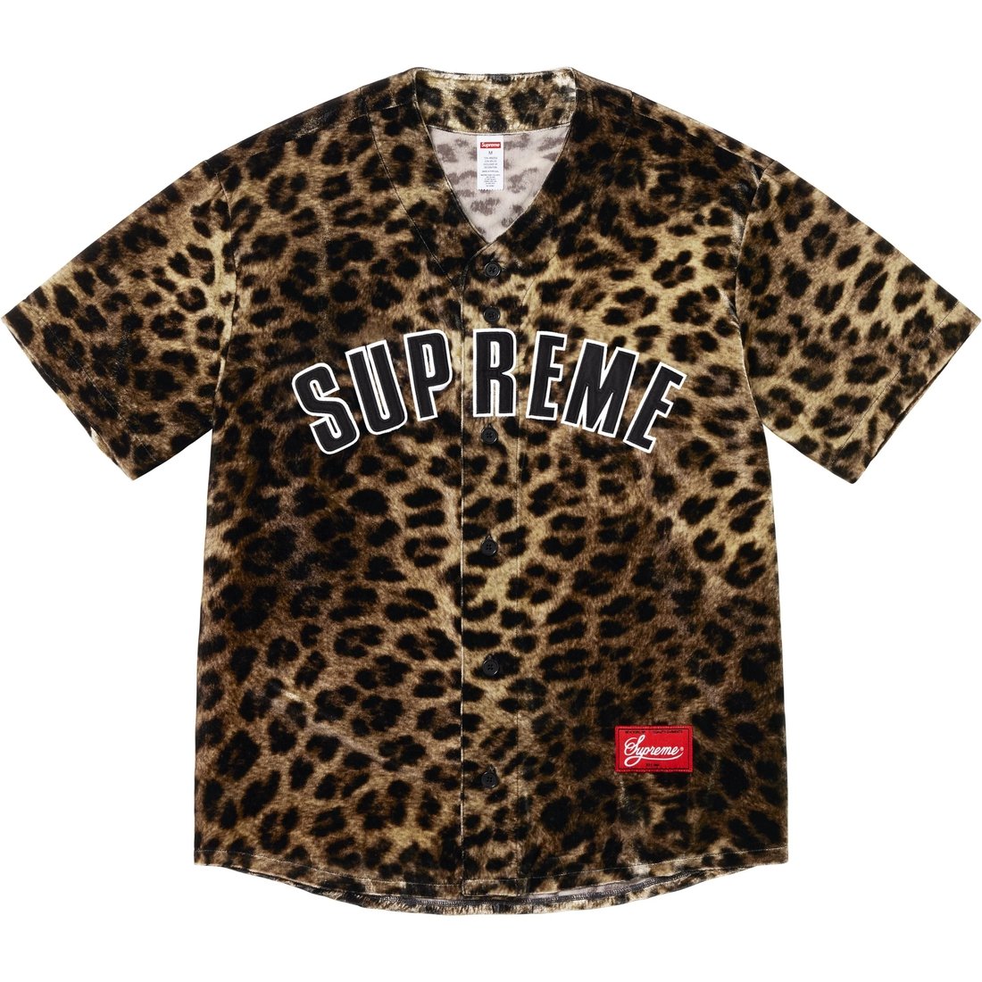 Supreme Velvet Baseball Jersey (SS25) - Leopard - $188