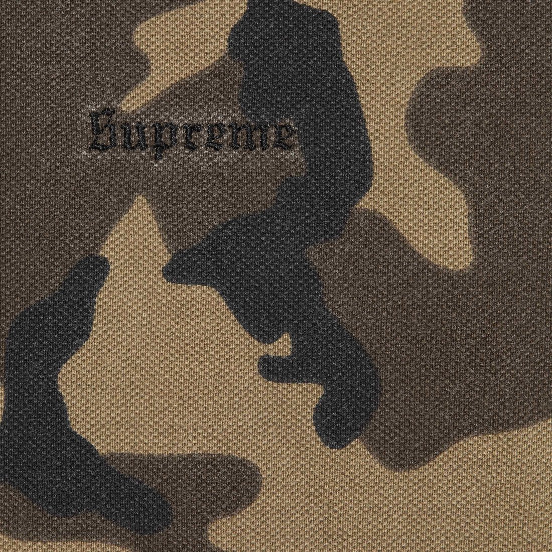 Supreme Washed Camo Polo (SS25) - Woodland Camo - $98