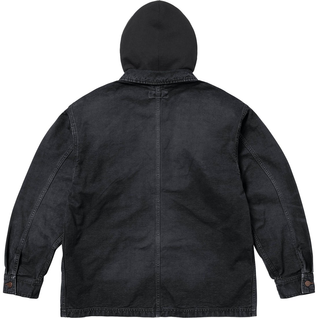 Supreme Worn Hooded Chore Coat (SS25) - Black - $318