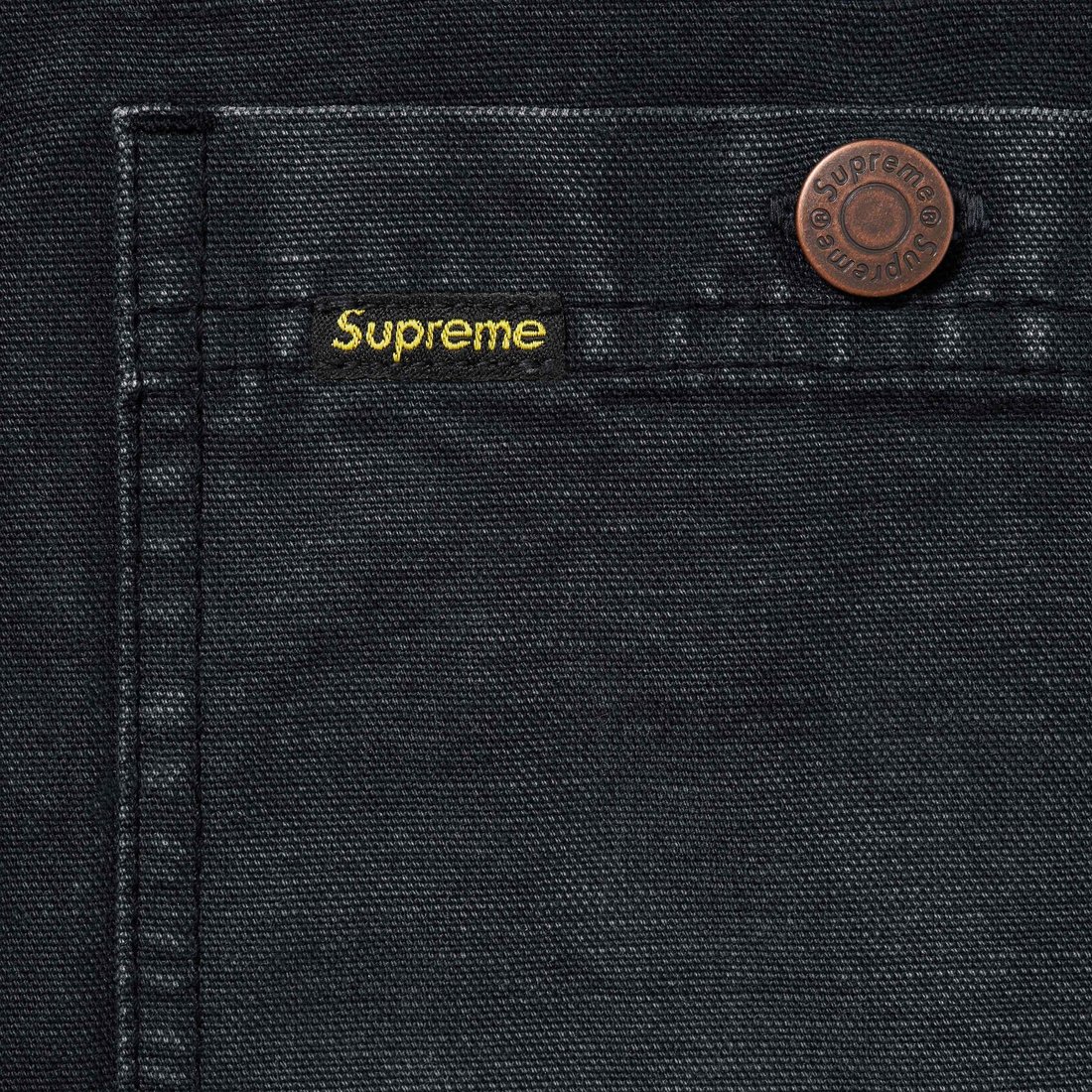 Supreme Worn Hooded Chore Coat (SS25) - Black - $318