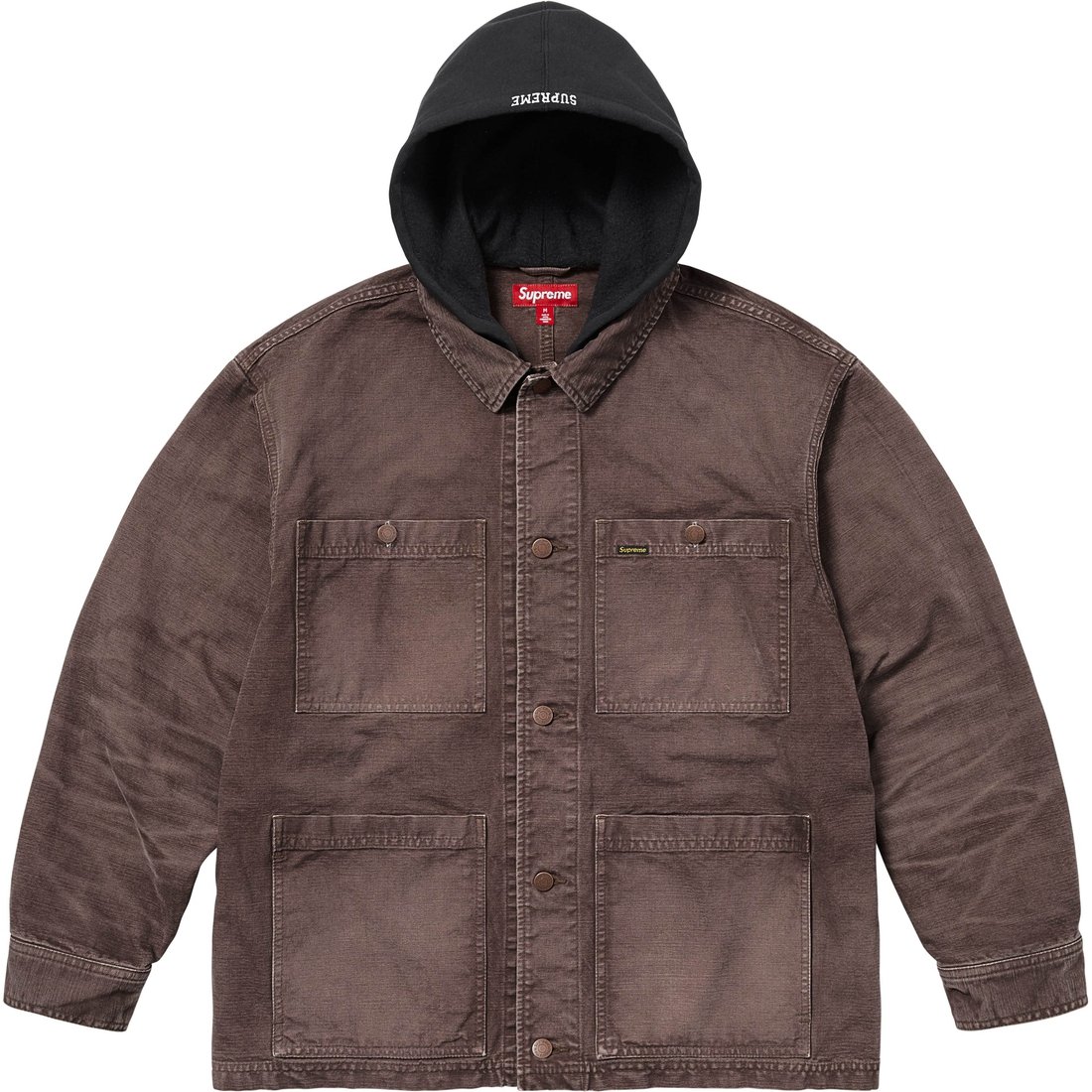 Supreme Worn Hooded Chore Coat (SS25) - Brown - $318