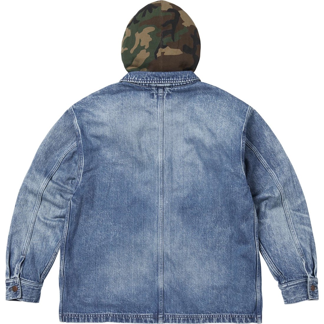Supreme Worn Hooded Chore Coat (SS25) - Denim - $318